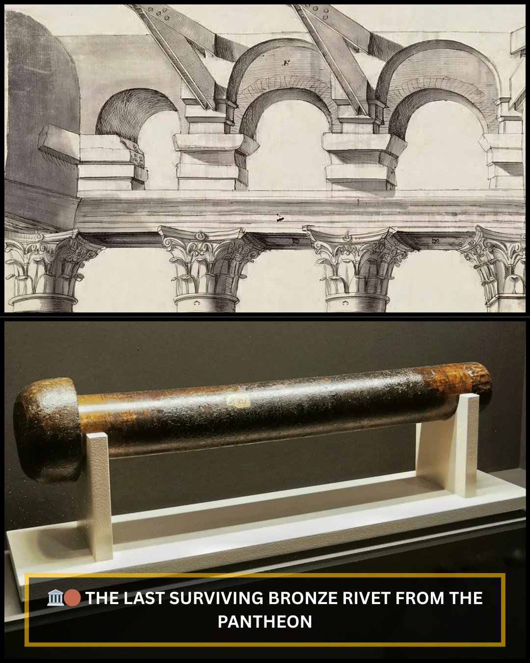 The Time - 🏛🟤 THE LAST SURVIVING BRONZE RIVET FROM THE PANTHEON Between ...