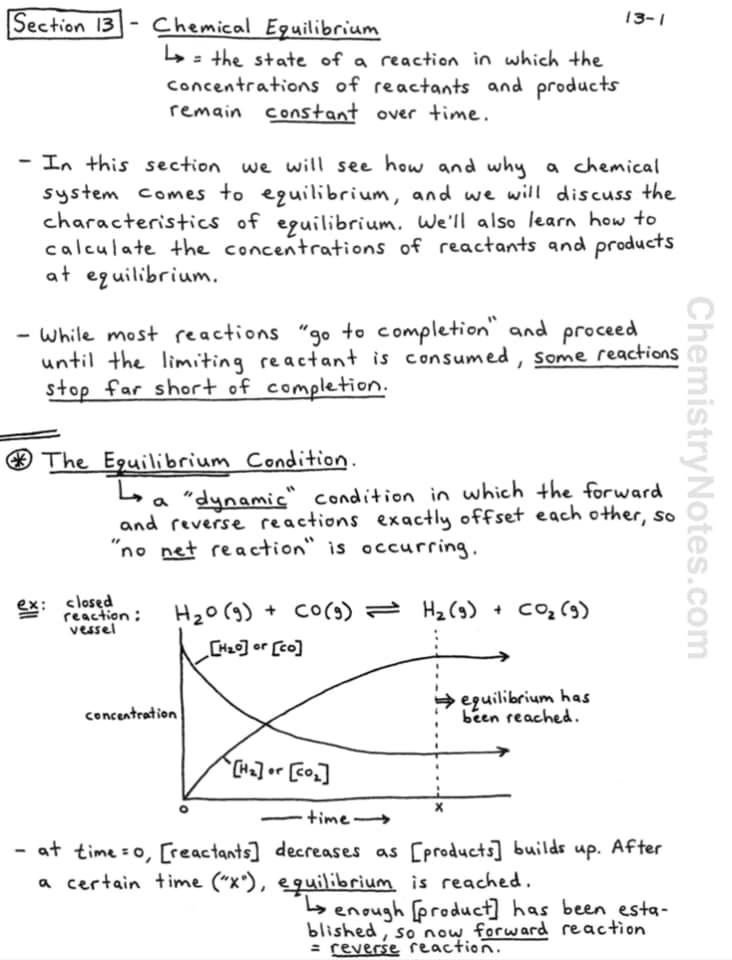 Chemistry Notes - SECTION 13 - Chemical Equilibrium - 19...