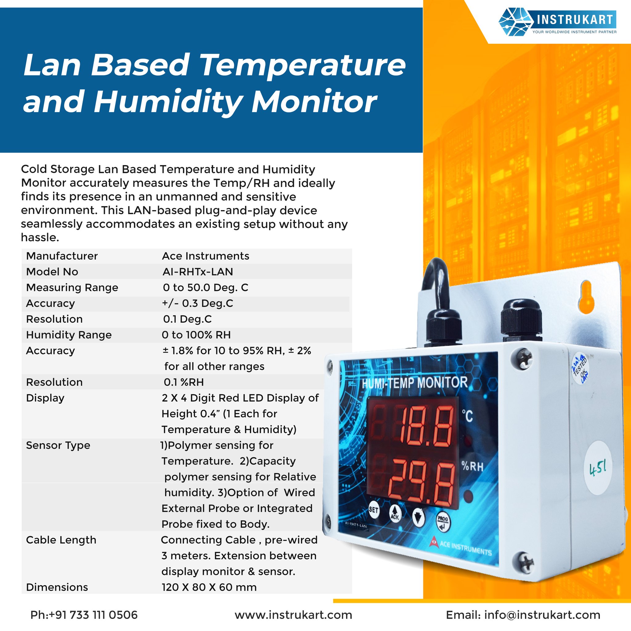 LAN Based Temperature and Humidity... - Instrukart Holdings