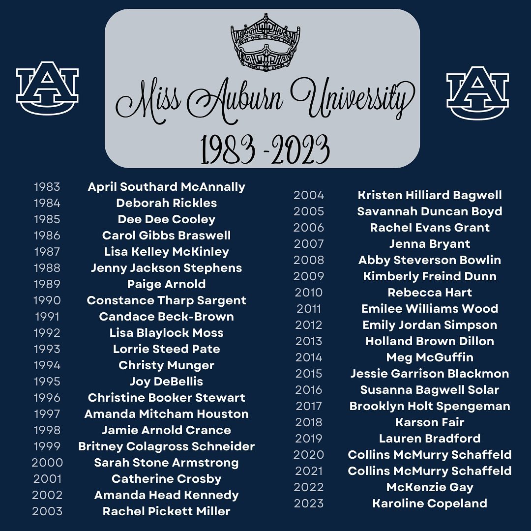 Meet the 40 women who have had... - Miss Auburn University | Facebook