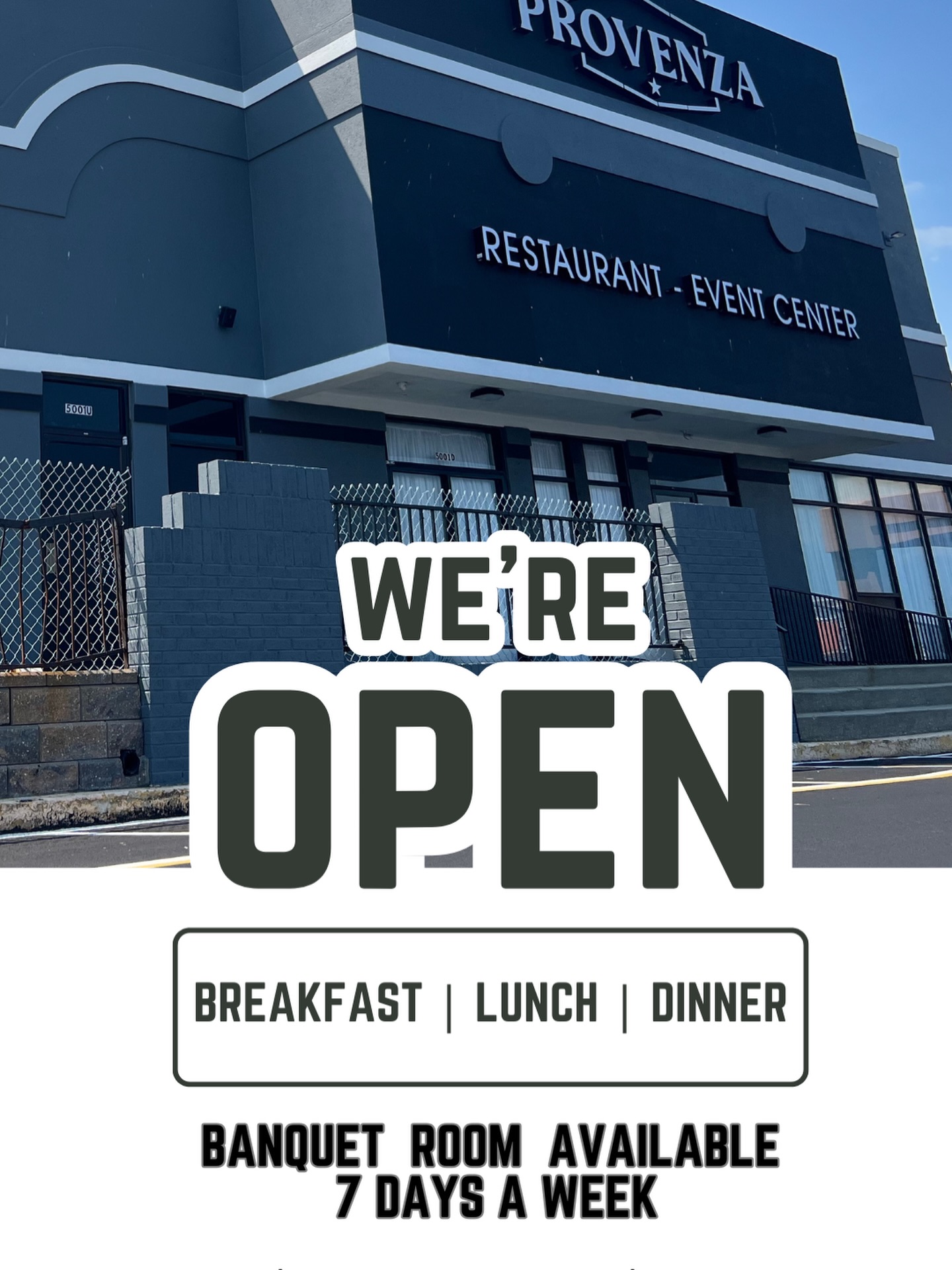 We Are Now Reopen!... - Provenza Restaurant Event Center | Facebook