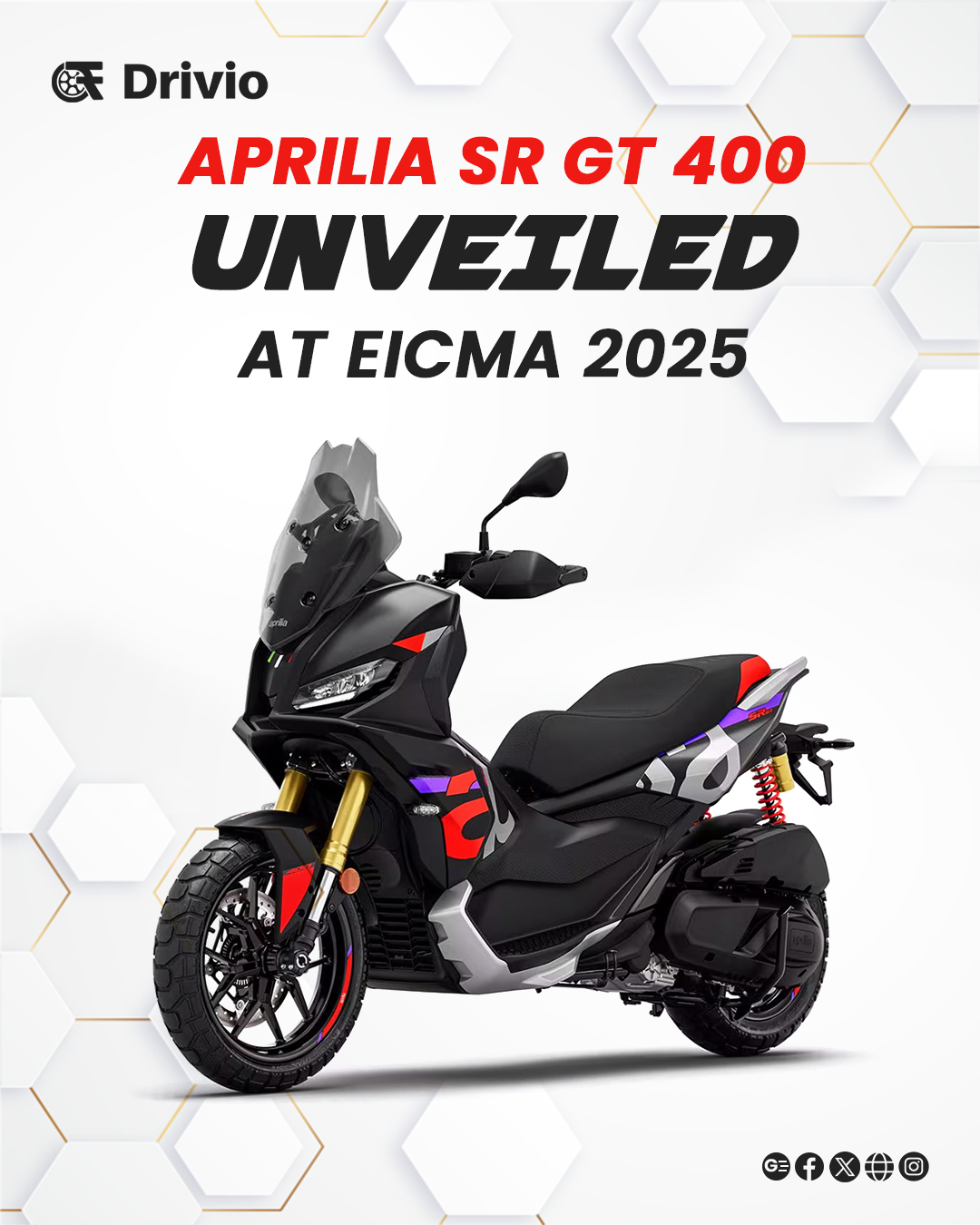 Drivio - Adventure now wears a scooter badge! 🏍️ Meet the Aprilia SR GT ...