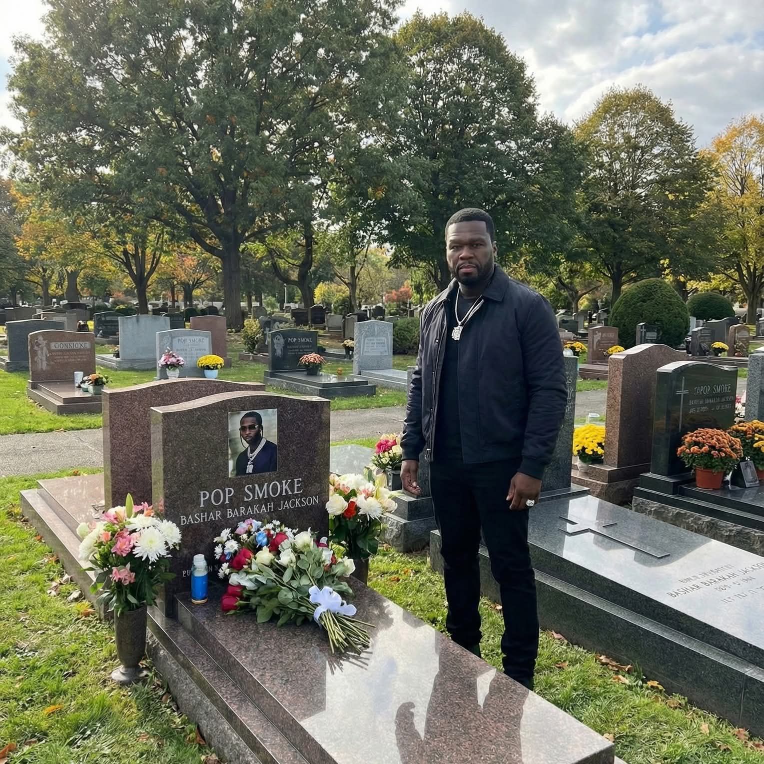 Rap - 💐 50 Cent Visits Pop Smoke’s Grave — A Promise Never Forgotten ...