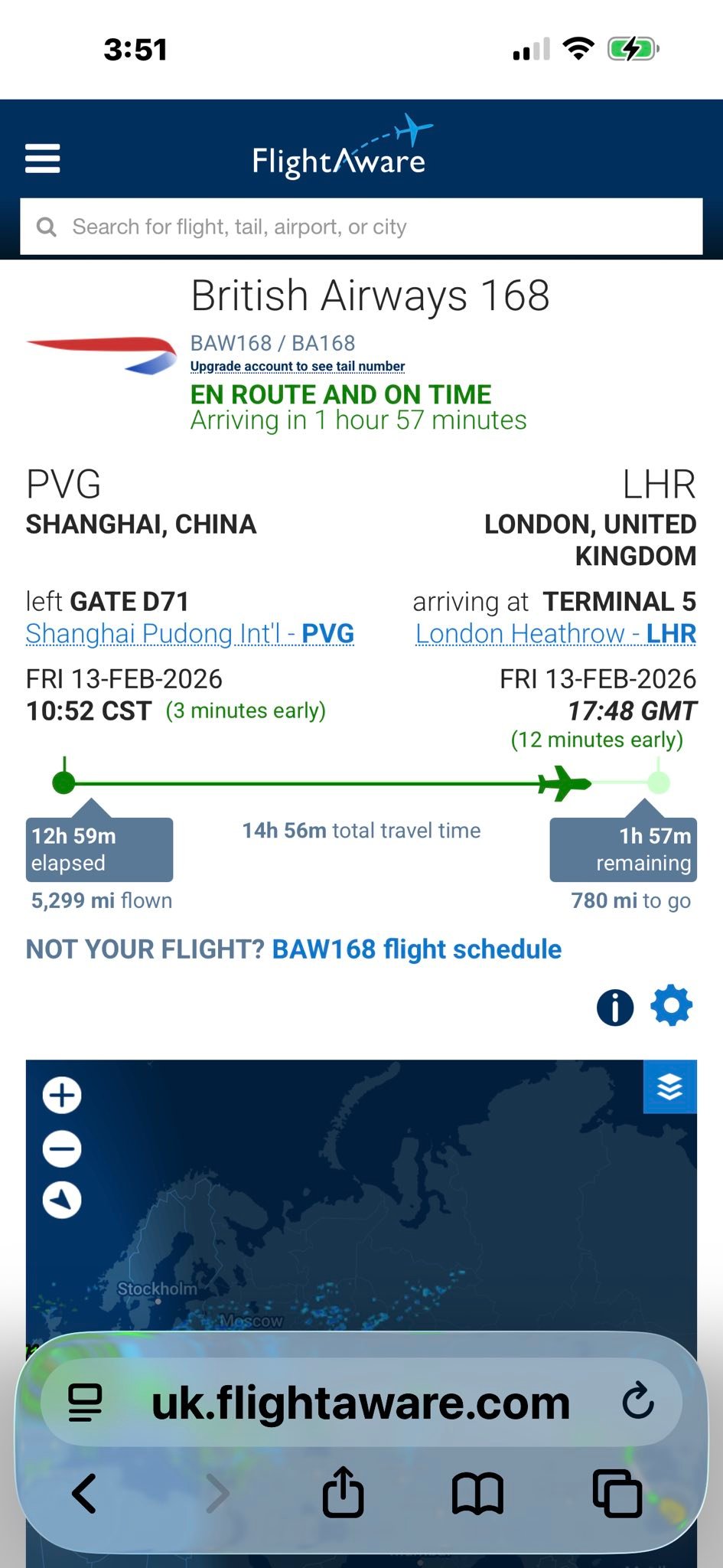 Ramsey Travel - BA168 is on way to Heathrow, just over... | Facebook