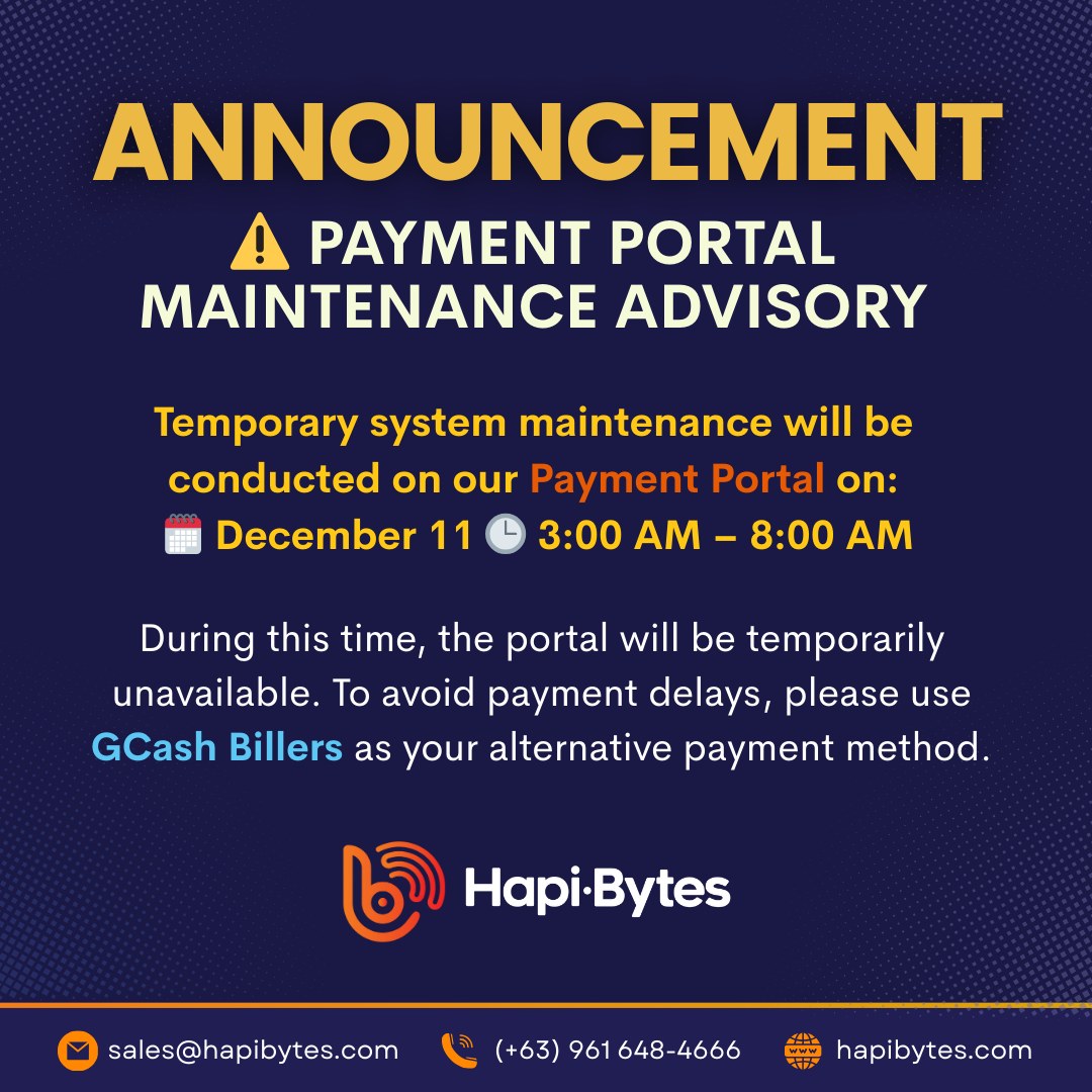 hapi.bytes - ⚠️ PAYMENT PORTAL MAINTENANCE ADVISORY... | Facebook