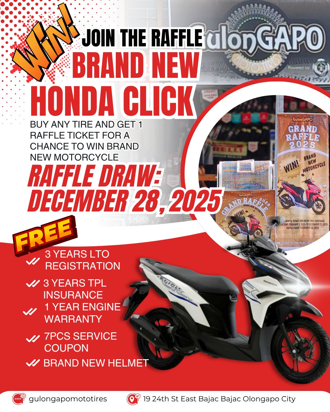 ️DECEMBER 28, 2025! WATCH OUT FOR... - GulonGapo Mototires | Facebook