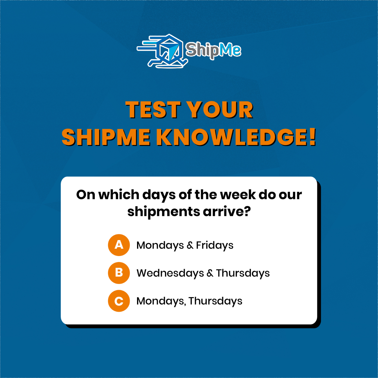 ShipMe - How well do you know Shipme? Comment below the... | Facebook