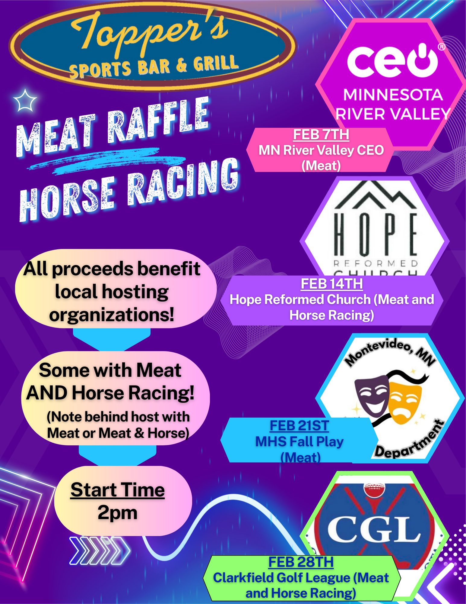 February Meat Raffle and Horse Racing