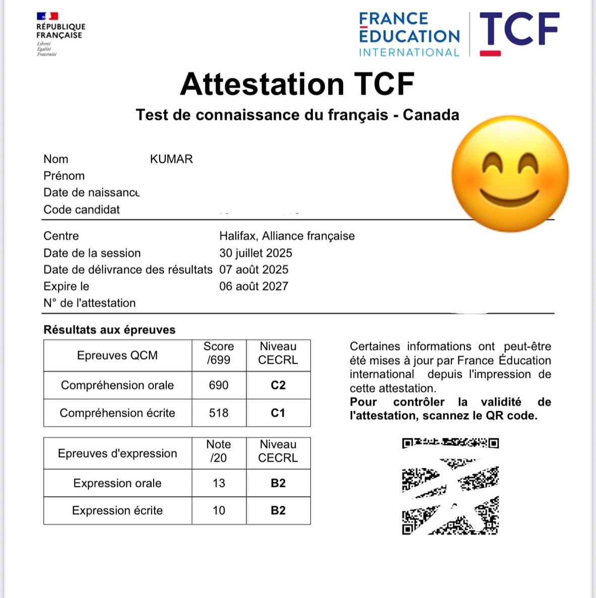 We are happy to announce the result... - French avec Baljeet | Facebook