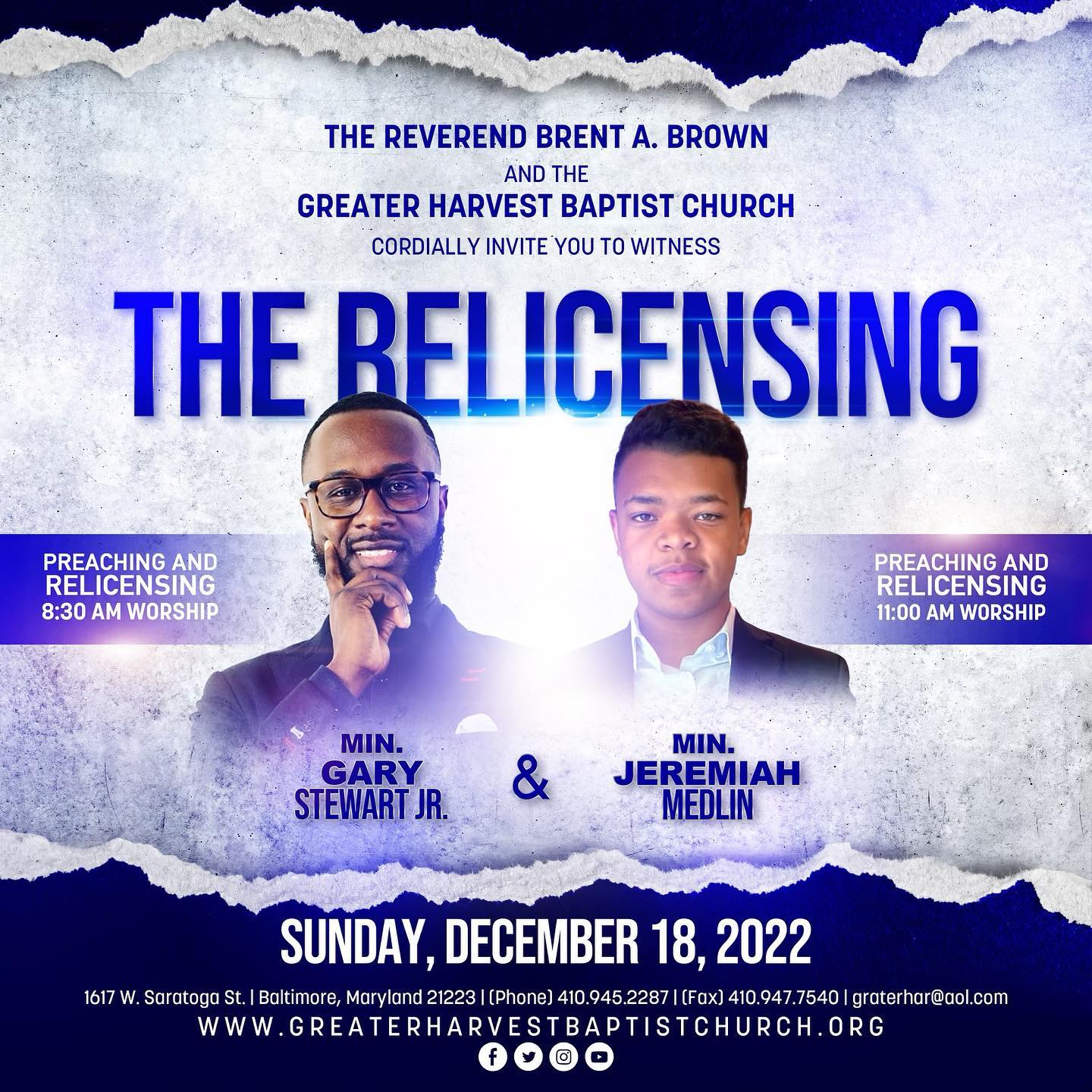 The Reverend Brent A.... - Greater Harvest Baptist Church