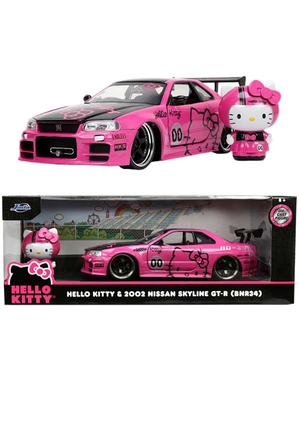 Hello Kitty 2002 Nissan Skyline GT-R 1:24 scale die-cast with