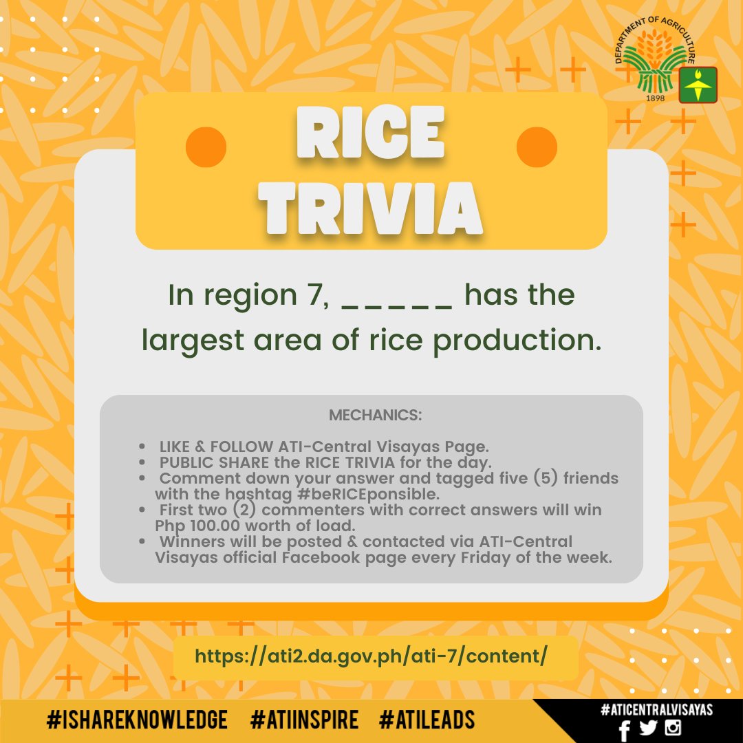 November is National Rice Awareness... - ATI-Central Visayas | Facebook