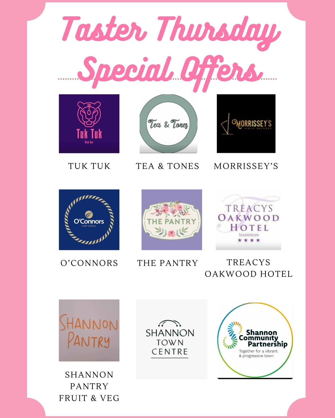 TASTER THURSDAY SPECIALS... - Shannon Community Partnership | Facebook