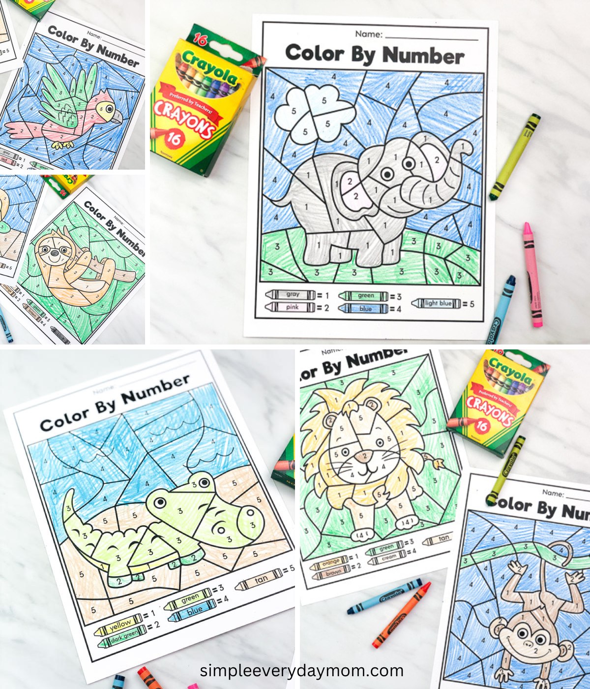 🖍️ Animal Color By Numbers 🖨️ Get... - Simple Everyday Mom