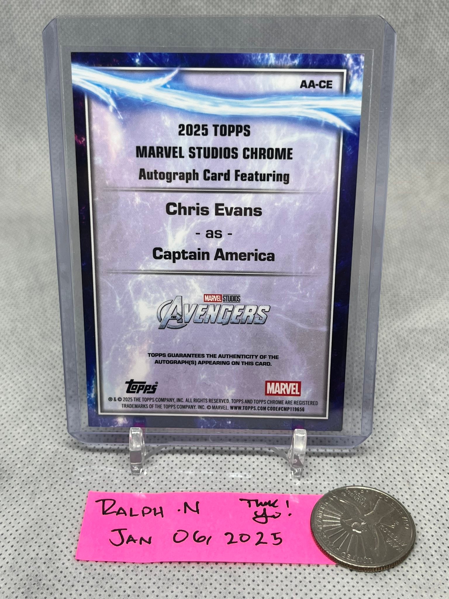 Captain America autograph card for sale