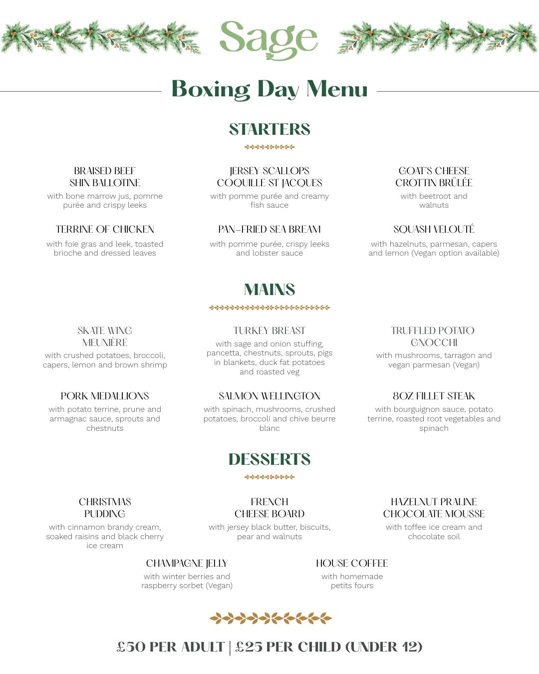 Sage - Join us on Boxing Day at Sage 🎄🥂 Our menu brings together ...