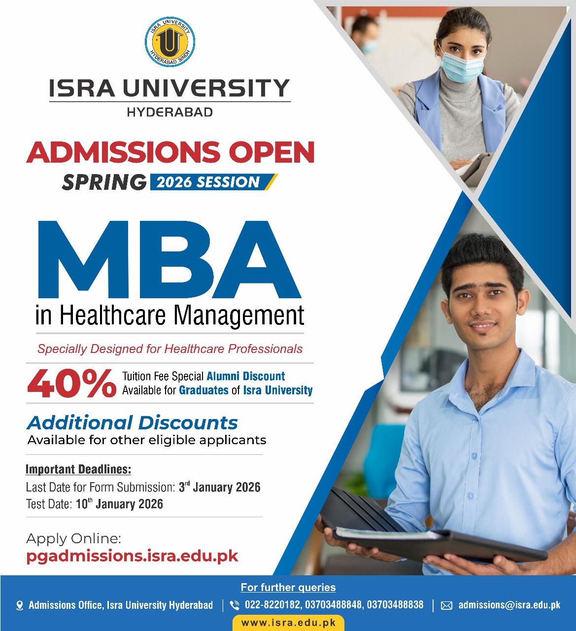 Isra - Isra University Hyderabad Admissions Open Session Spring 2026 ...
