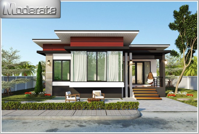 แบบบ้านโมเดิร์น Modern-บ้านป่าตาลโมเดอเรท
