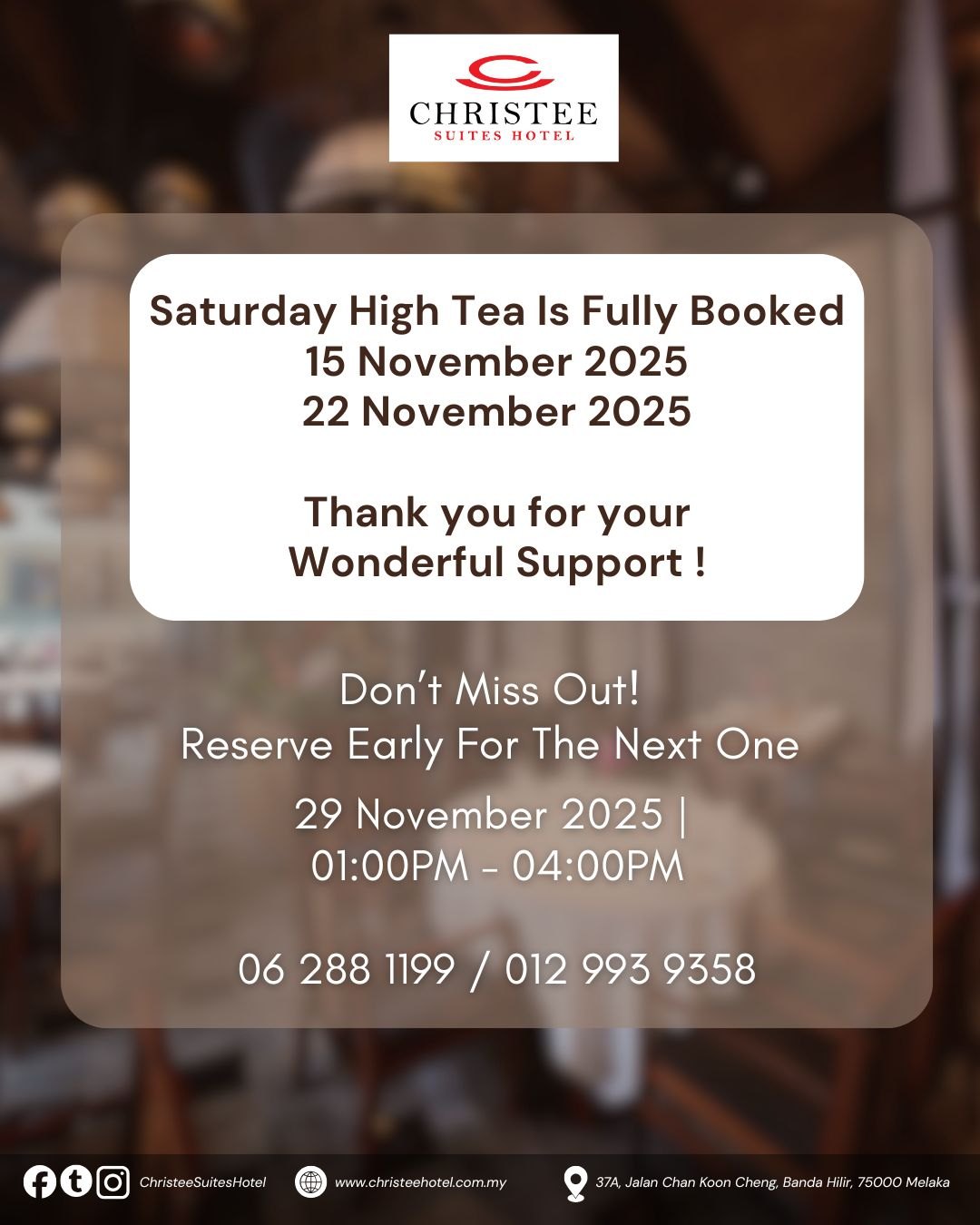 Christee - 🌟 Fully Booked! 🌟 Our High Tea on 15 & 22 November 2025 is ...