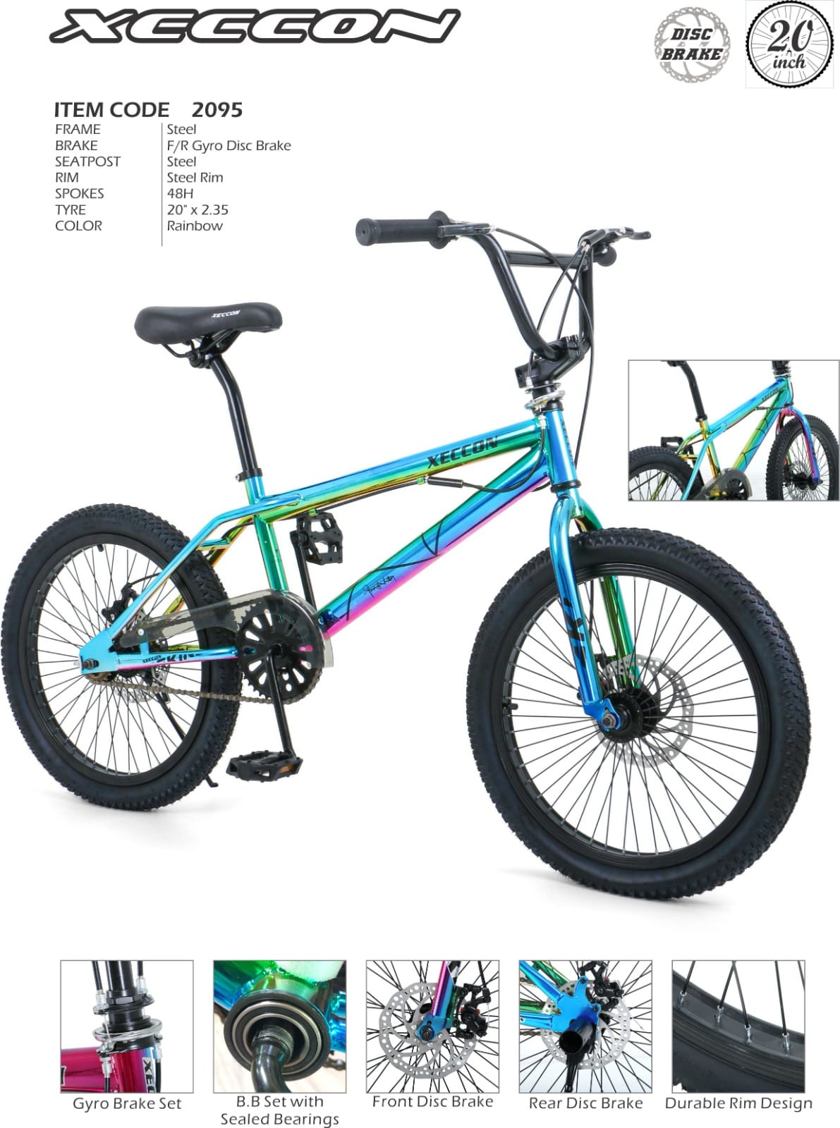 BMX フレーム New Arrival 2095 Xeccon BMX Color : Rainbow