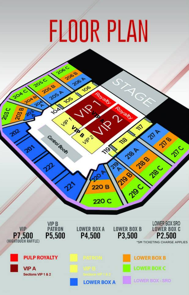 KPOP - Seat Plan BTS - The Red Bullet in Manila December 7, 2014
