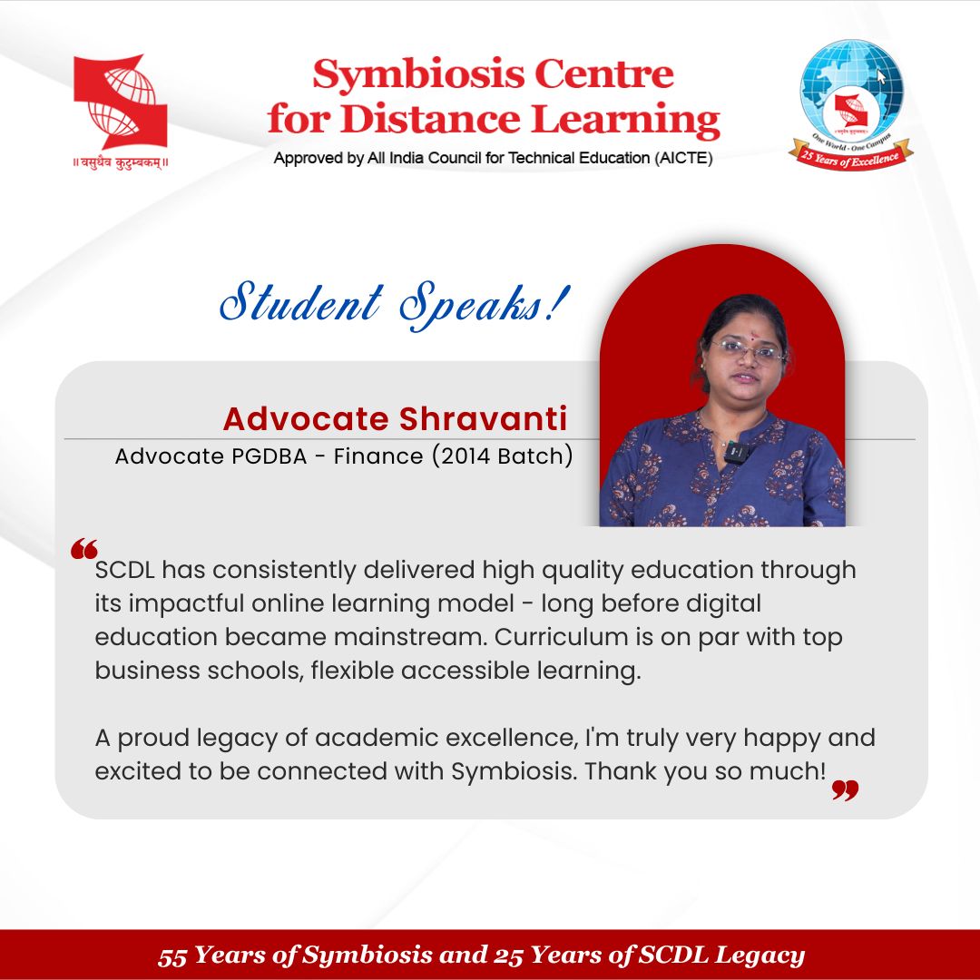 Symbiosis - 🌟 Proud SCDL Alumna Spotlight 🌟 Reflecting on my journey ...