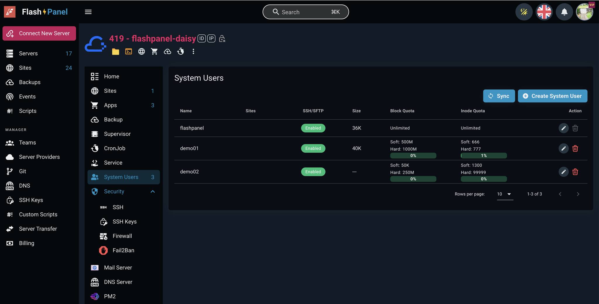 FlashPanel - 💾 New Feature: System User Quota Management!... | Facebook