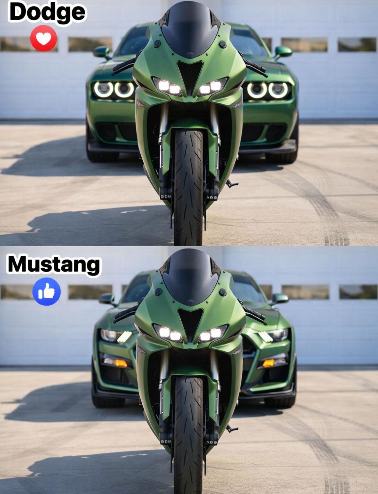SB - The Dodge Challenger paired with the Yamaha YZF-R1 brings 