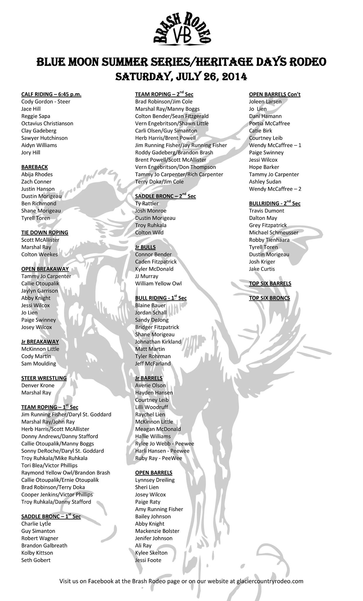 Brash Rodeo - Our rodeo this week is Friday and Saturday nights! Our ...