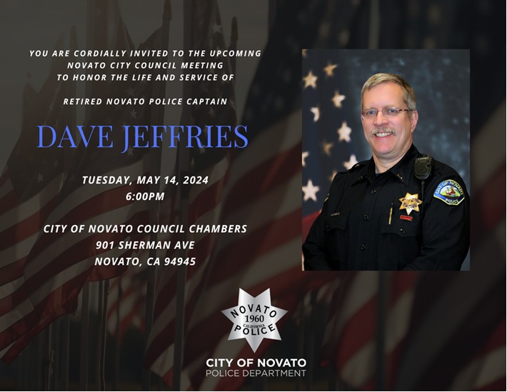 Last month, Retired Novato... - Novato Police Department | Facebook