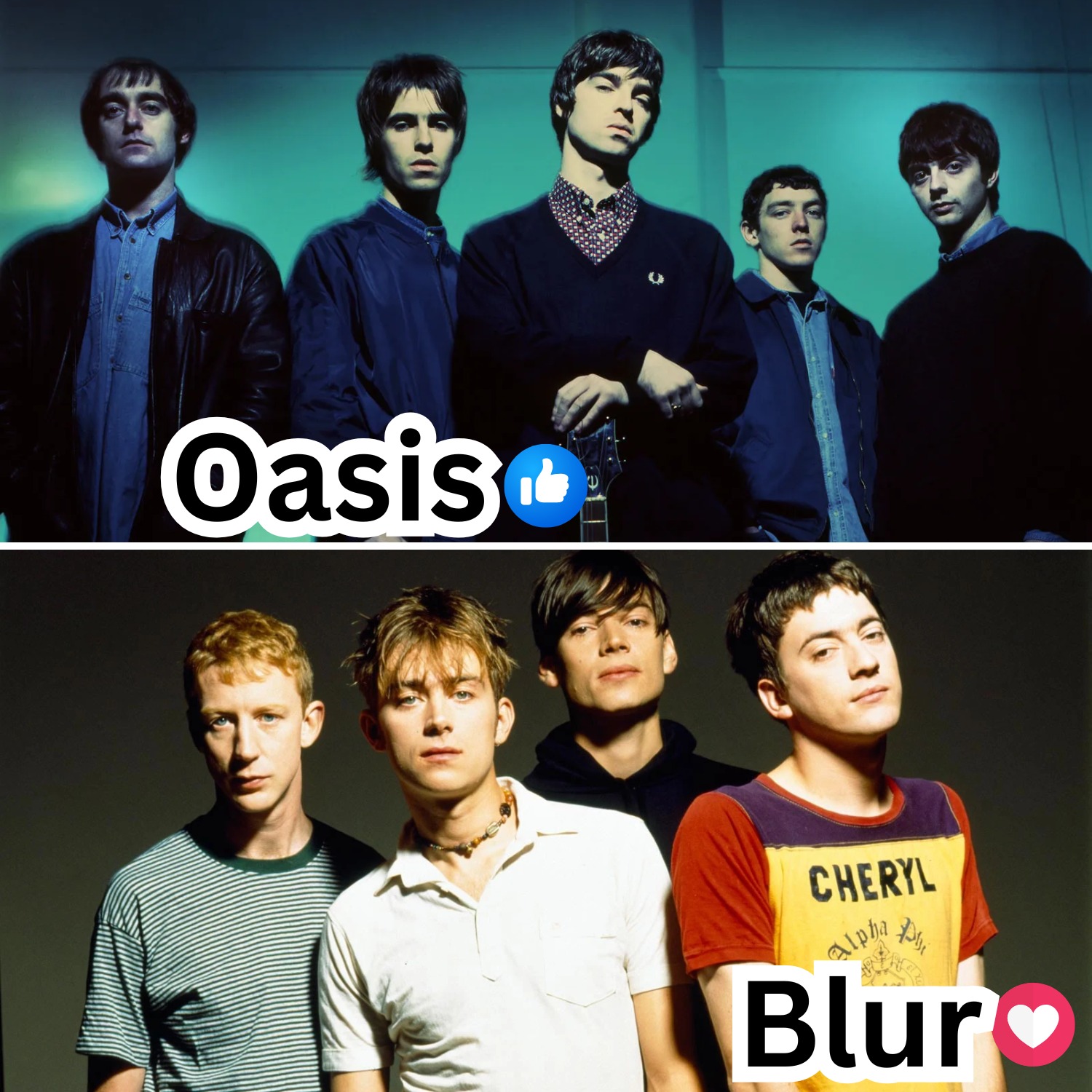 👍 Radiohead / ❤️ Oasis / 😍 Blur 👍 Radiohead Radiohead