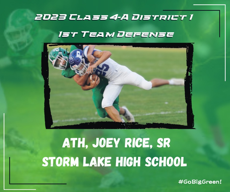 Storm - Congratulations Senior, Joey Rice, on making Class-4A, District ...