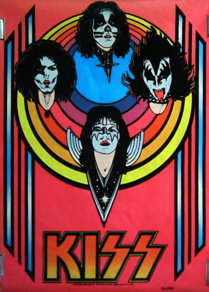 Vintage KISS Poster Different Era's of the early years of the band.
