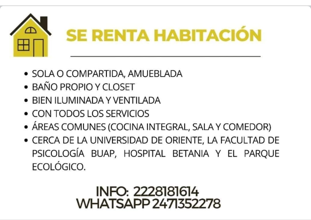 Renta - SE RENTA RECAMARA PARA ESTUDIANTE, O TRABAJADOR JOVEN