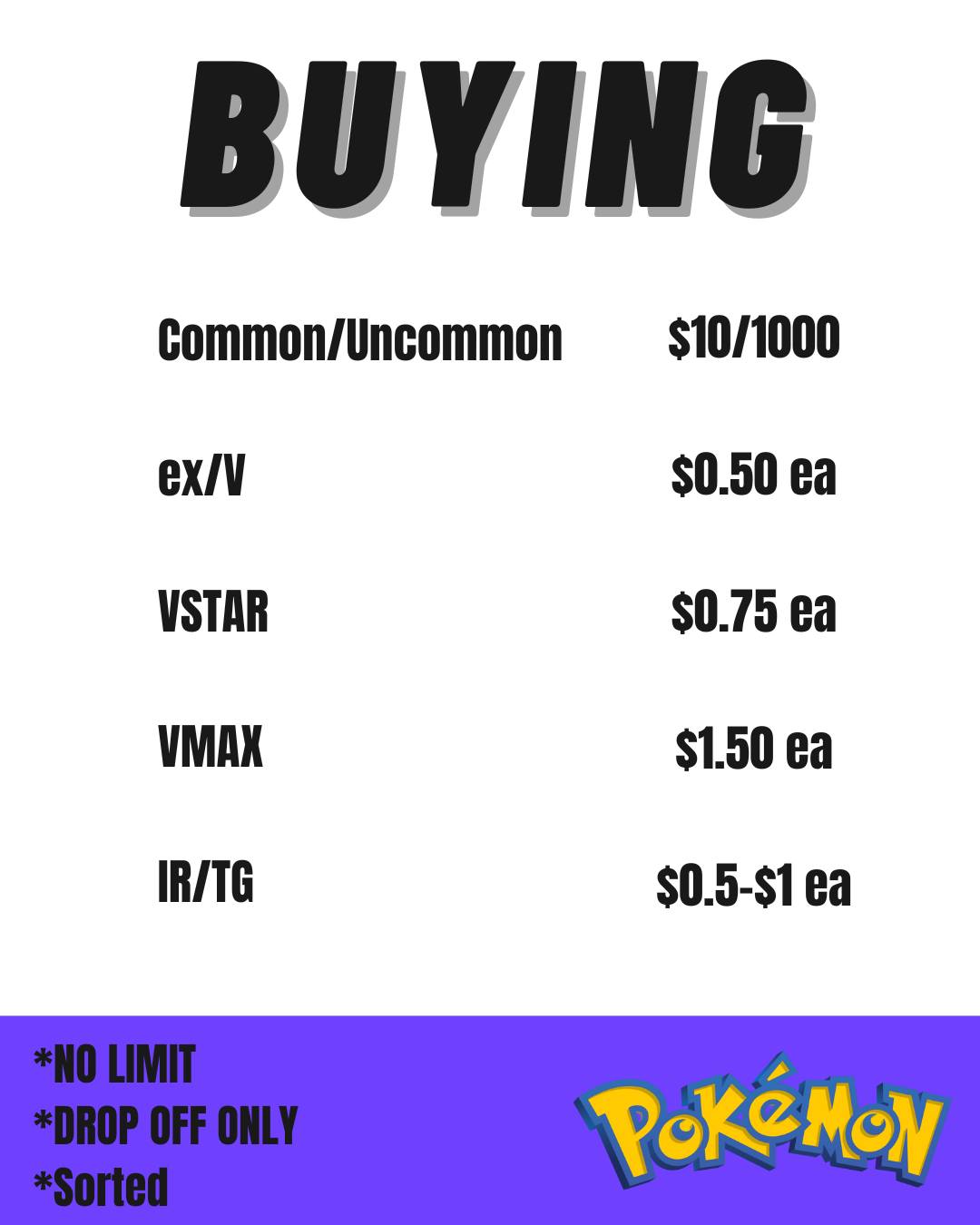 Comfy - 🔥 BULK BUYBACK IS BACK! 🔥 Got stacks of Pokémon cards ...