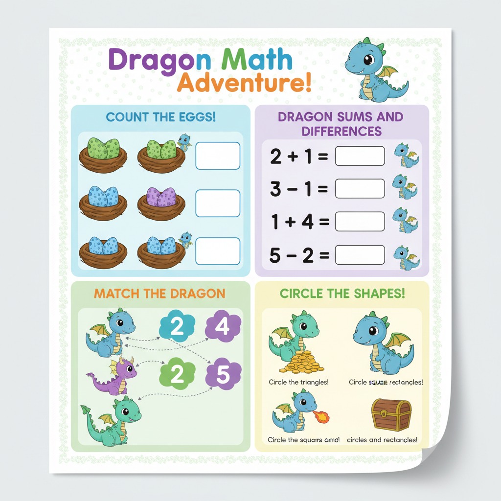 Academic AI - Dragon Math Adventure Worksheets Spark... | Facebook