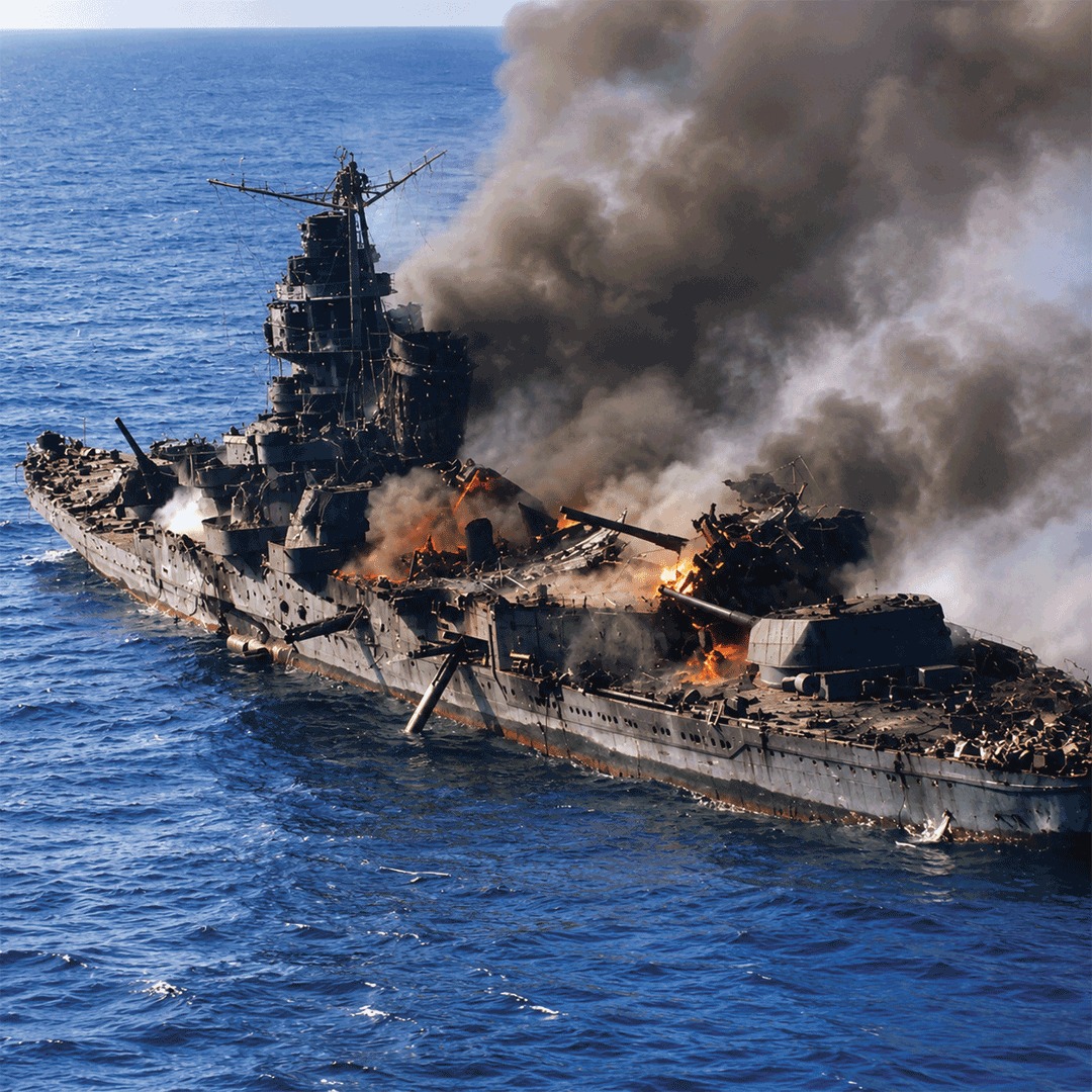 On 29 July 1945, the Imperial Japanese Navy heavy cruiser Tone was