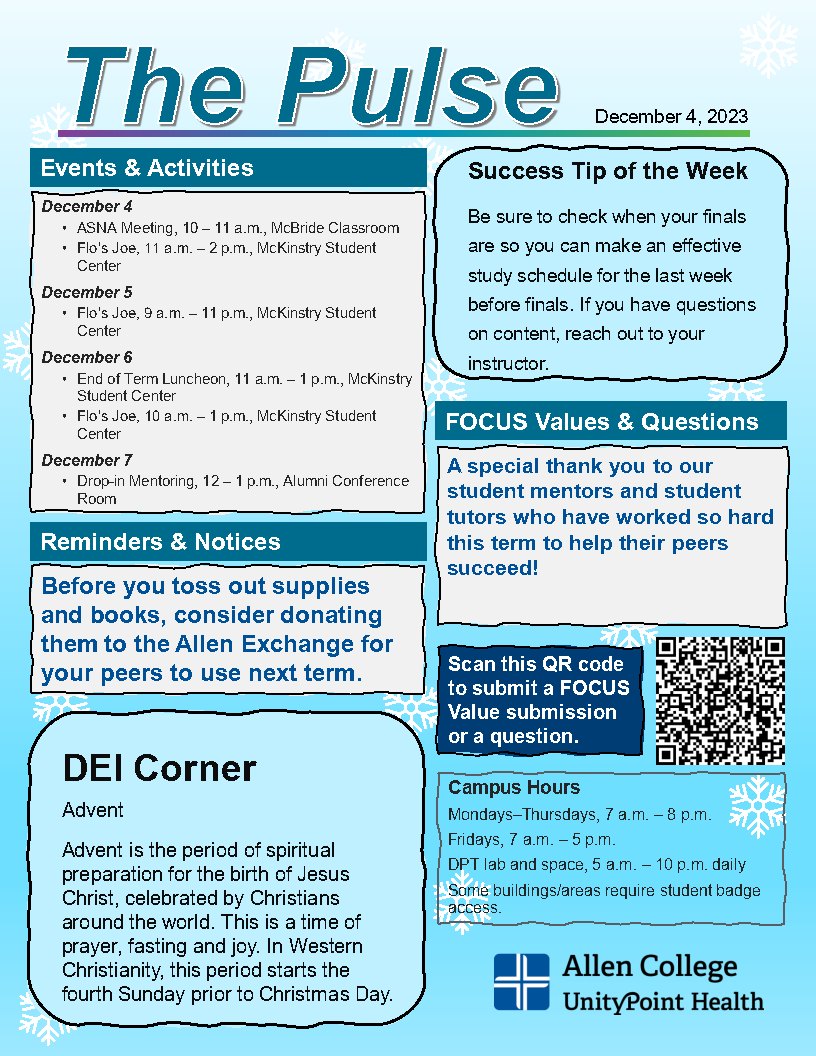 Here is this week's... - Allen College - UnityPoint Health