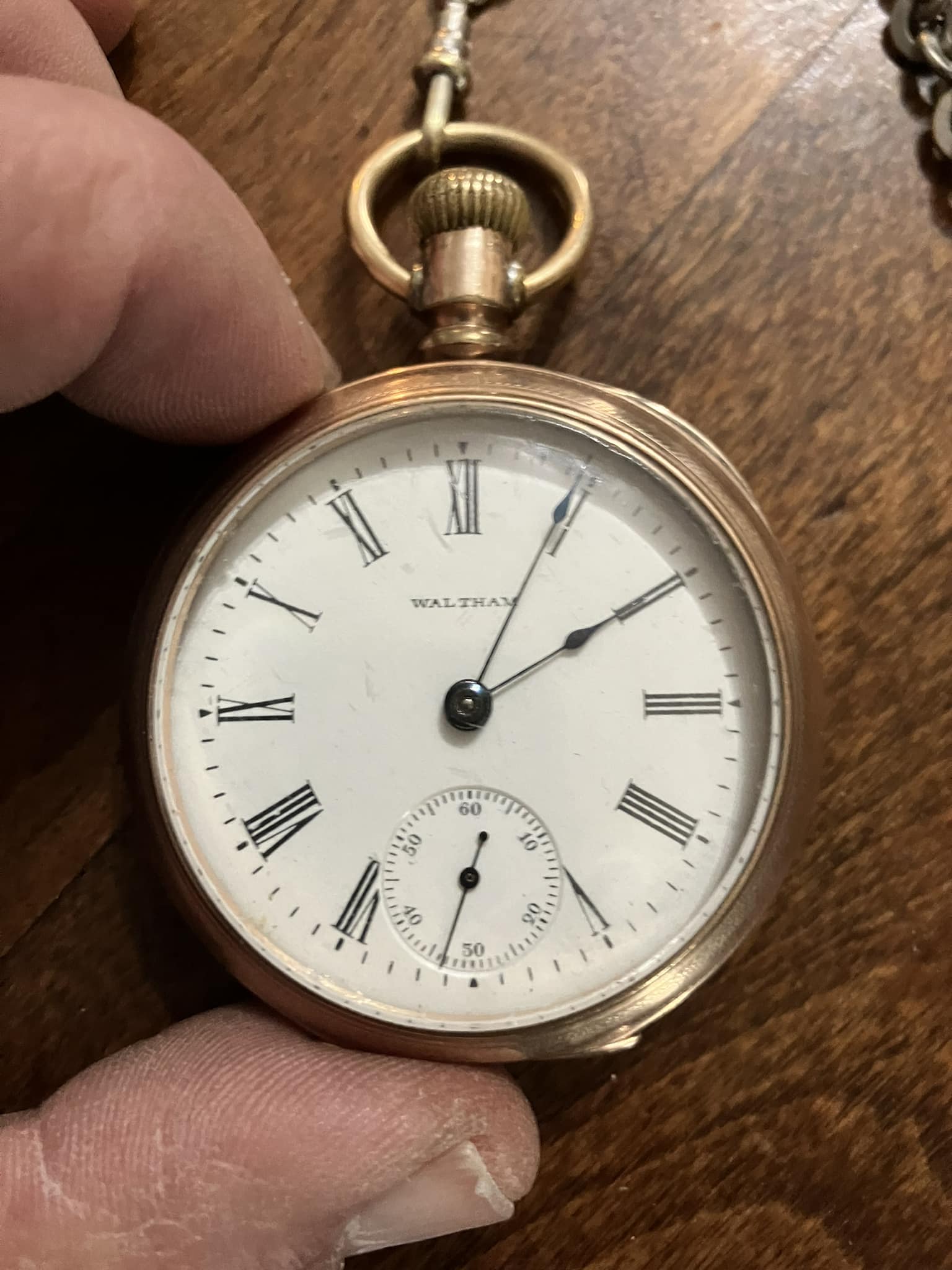 Mouvement De Montre De Poche Waltham 28 - Pour Réparation Ou Pièces - Balancier Cassé - Occasion - Horlogerie Ancienne