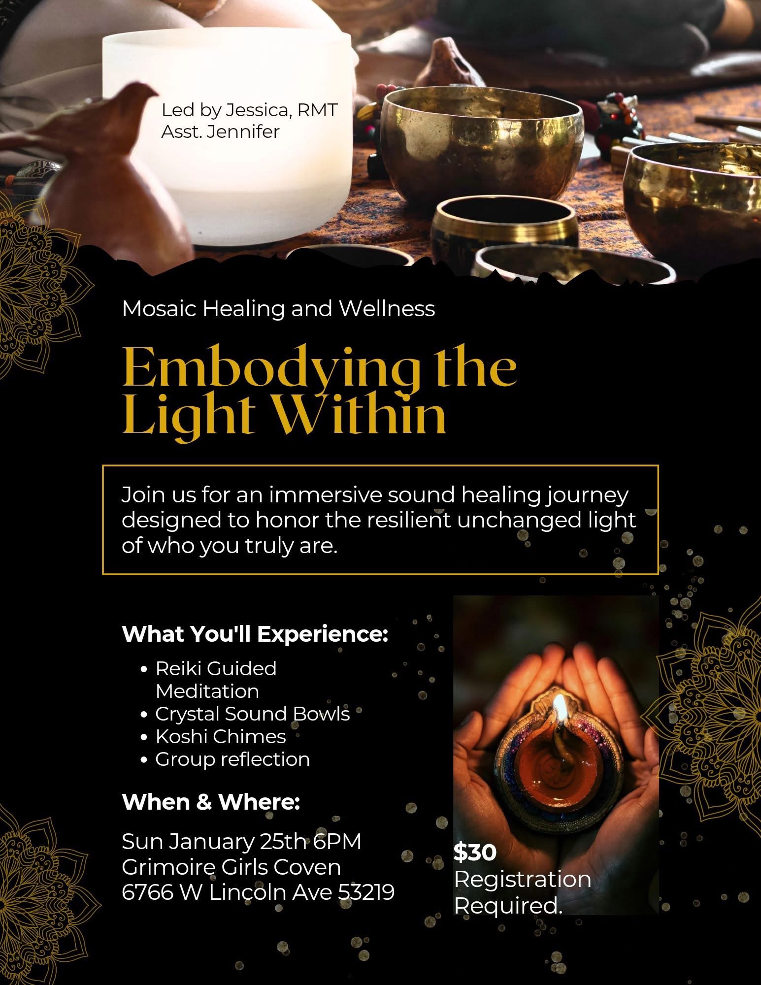 Embodying the Light Within Sound Healing Journey