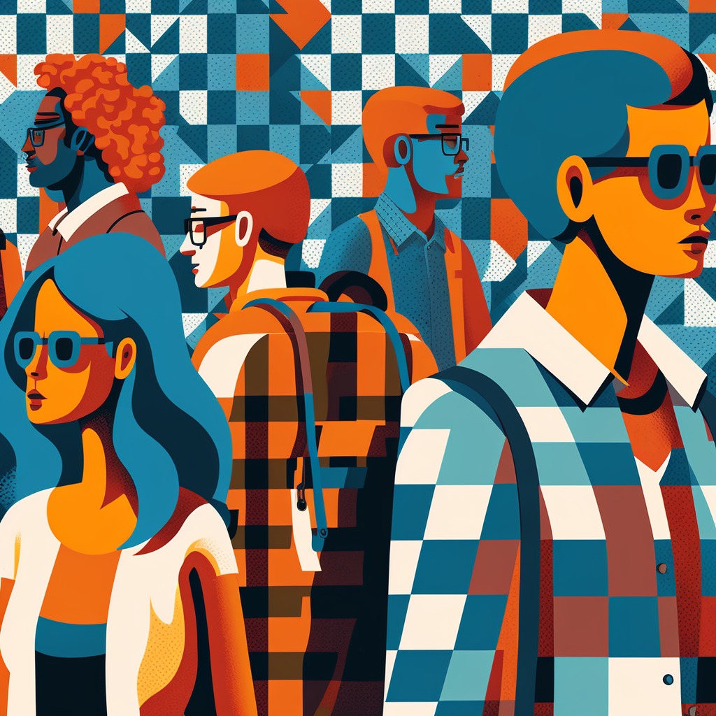 What style of art is this 1960s-like digital image?