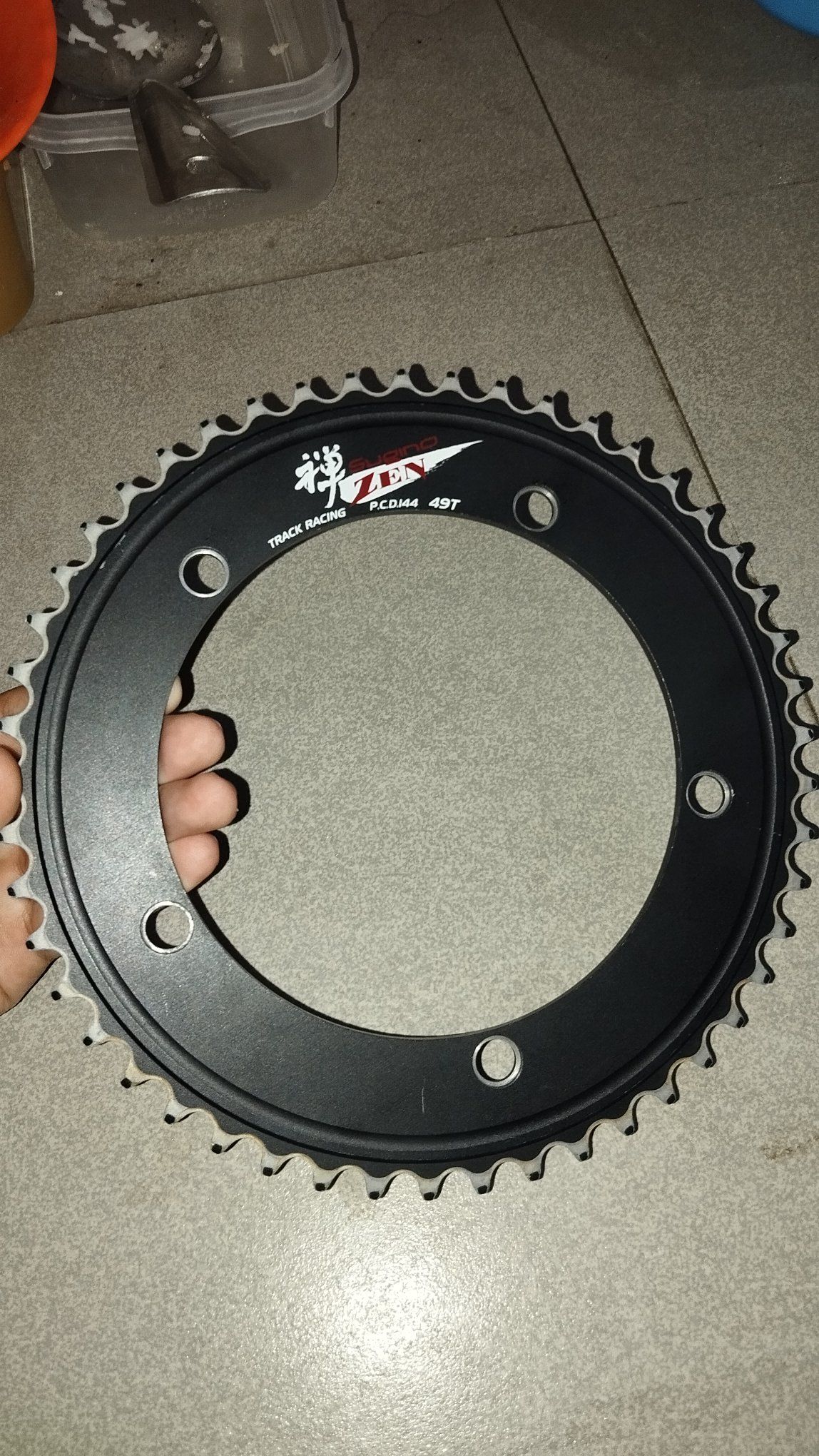 Sugino Zen 49T chainring for sale with carbon fiber mount