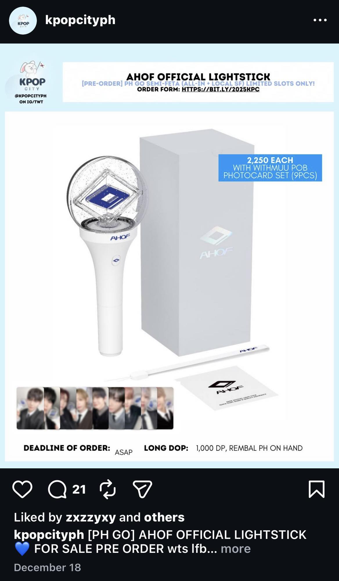 ahof official lightstick release