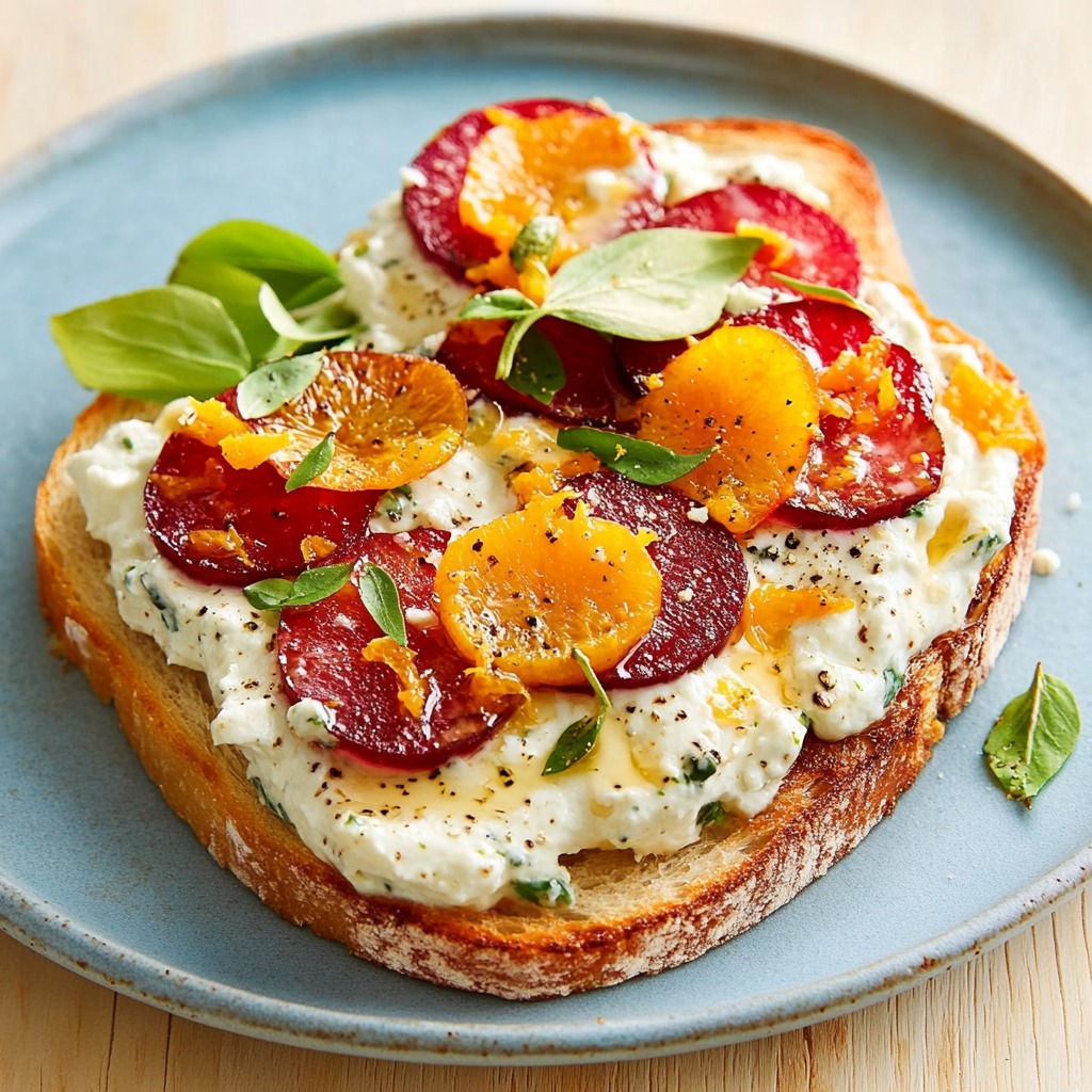 Grande - Tartine Ricotta Crémeuse & Agrumes Colorés Pour : 1 personne ...