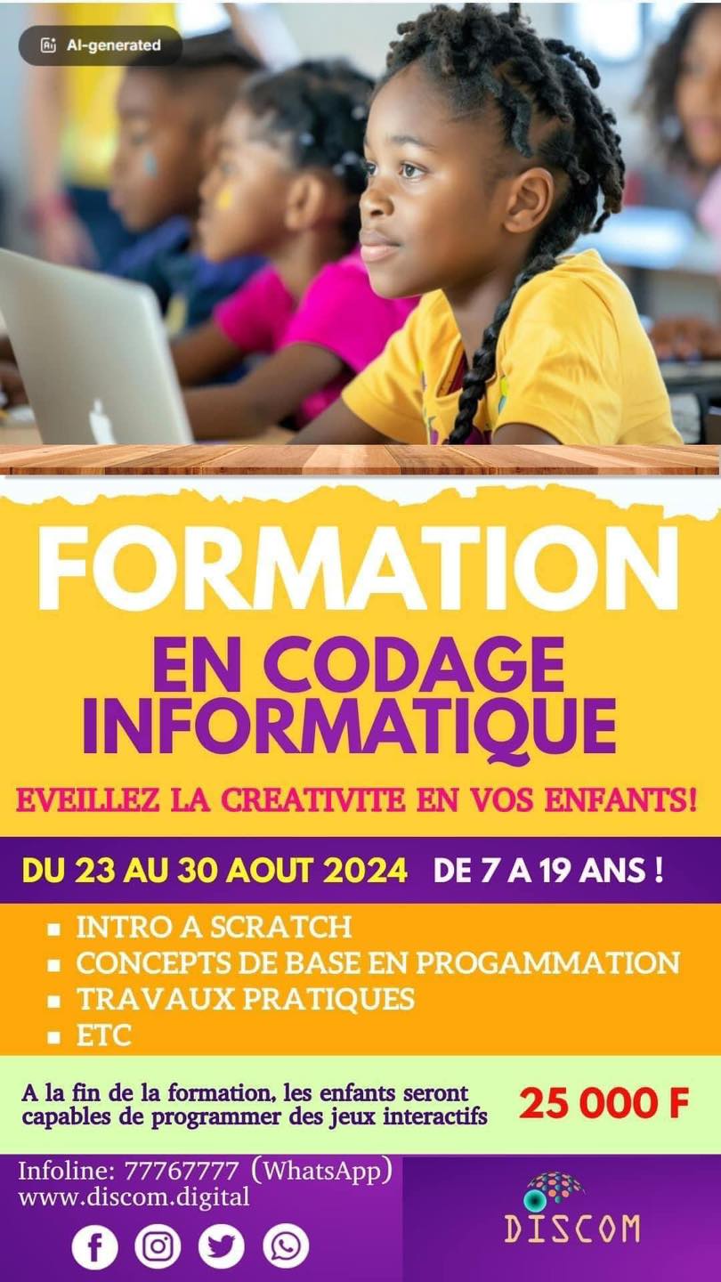 BurkinaOnline - 🔴 📣 Formation en Codage Informatique pour Enfants de 7 ...