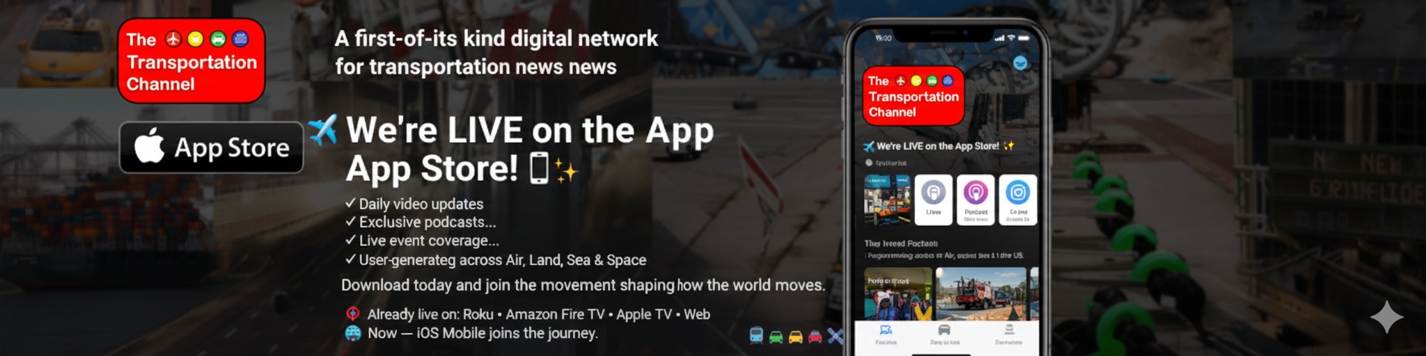 🚀 We’re LIVE on the App... - The Transportation Channel | Facebook