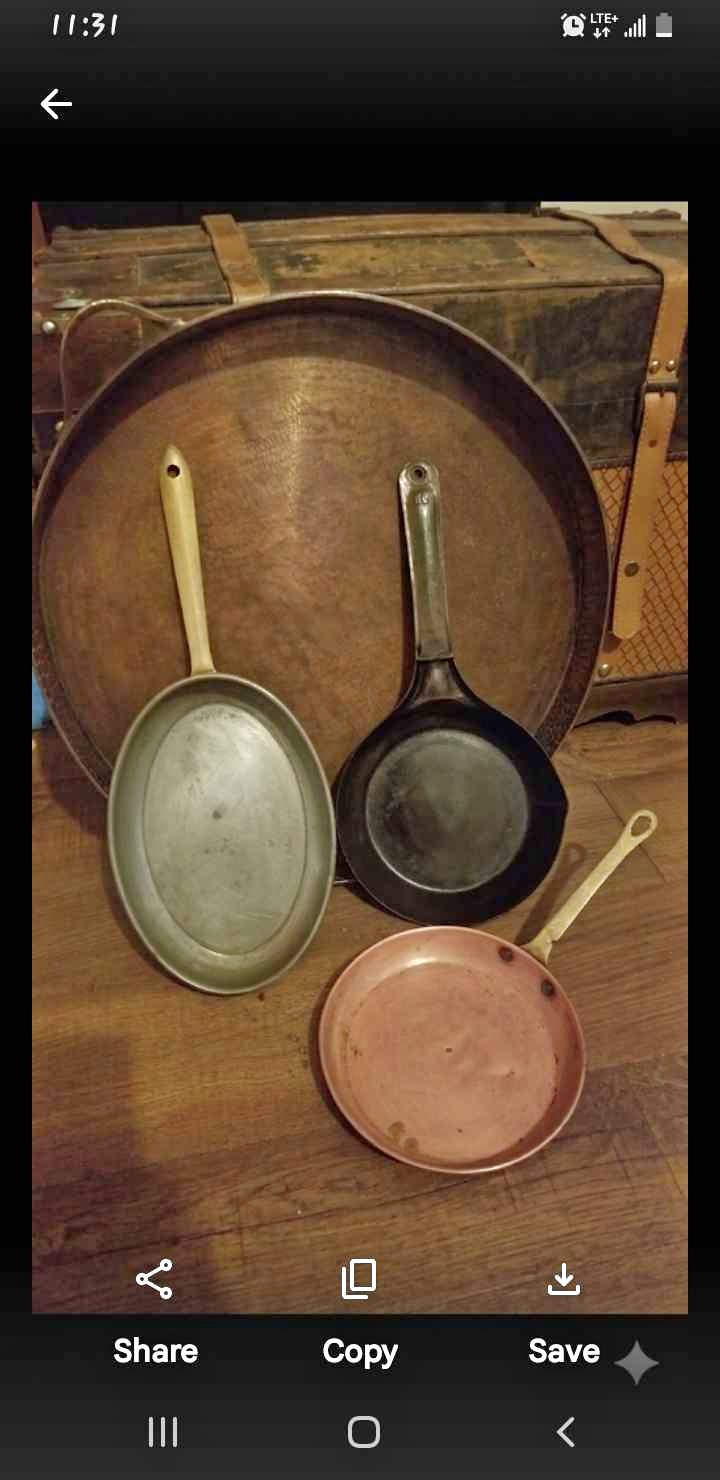 Professional Chef’s Vintage 3) Copper and 1) Carbon Steel Cookware ...