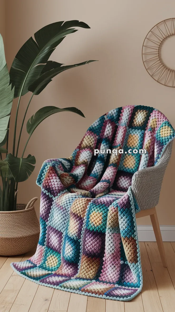 Punqa - https://punqa.com/free-granny-square-blanket-crochet-pattern ...