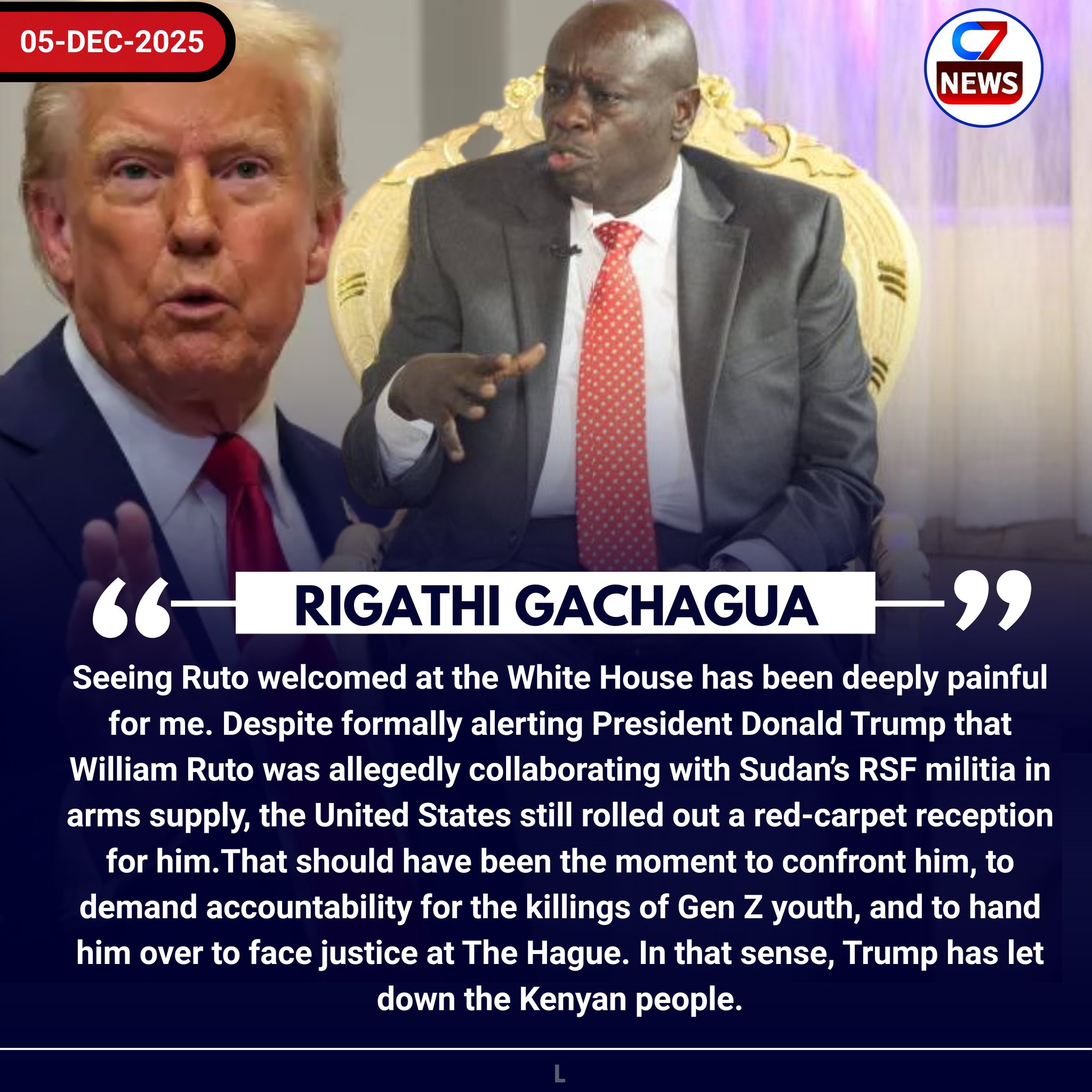 Channel 7 News - Seeing Ruto welcomed at the White House... | Facebook