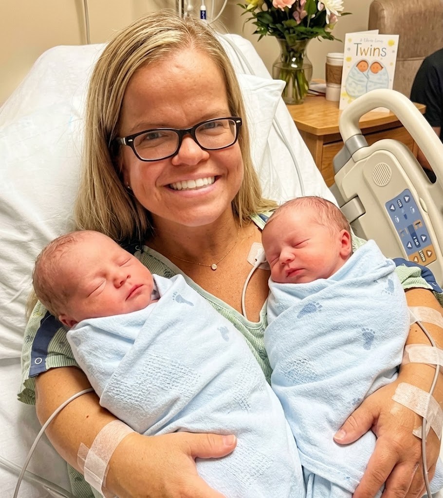 Anna Johnston welcomes twins and reveals firstborn's name